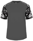 Badger Sport Camo Sport Performance Tee Shirt GRAPHITE/WHITE/CAMO Front