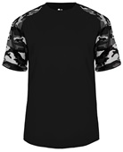 Badger Sport Camo Sport Performance Tee Shirt BLACK/WHITE/CAMO Front