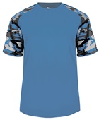 Badger Sport Camo Sport Performance Tee Shirt COLUMBIA BLUE/COLUMBIA BLUE/CAMO Front