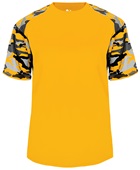 Badger Sport Camo Sport Performance Tee Shirt GOLD/GOLD/CAMO Front