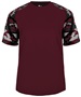 Badger Sport Camo Sport Performance Tee Shirt MAROON/MAROON/CAMO Front
