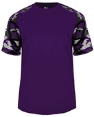 Badger Sport Camo Sport Performance Tee Shirt PURPLE/PURPLE/CAMO Front