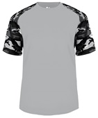 Badger Sport Camo Sport Performance Tee Shirt SILVER/BLACK/CAMO Front