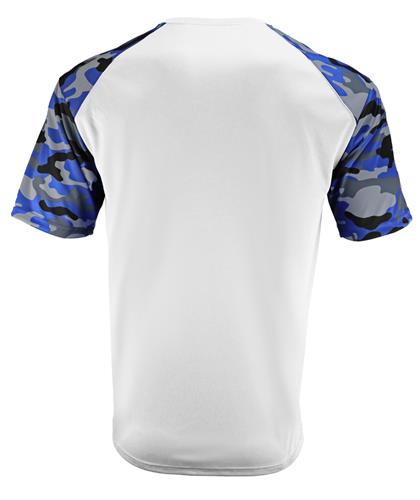 Badger Sport Camo Sport Performance Tee Shirt WHITE/ROYAL/CAMO 