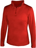 Badger Sport 1/4 Zip Ladies' Lightweight Pullover RED Pocket