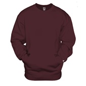 Badger Sport Adult Pocket Crew Sweatshirt w/Kangaroo Pocket MAROON Front