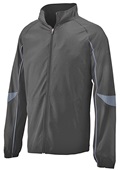Adult Full Front Zip, Pocketed, Sleeve Accented Jacket BLACK/GRAPHITE Pocket
