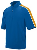 Adult/ Youth 1/2 Zip, 2-Color, Short Sleeve Pullover Sports Polo Shirt ROYAL/GOLD/WHITE Pocket