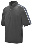  Adult/ Youth 1/2 Zip, 2-Color, Short Sleeve Pullover Sports Polo Shirt BLACK/GRAPHITE/WHITE Pocket
