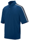 Adult/ Youth 1/2 Zip, 2-Color, Short Sleeve Pullover Sports Polo Shirt NAVY/GRAPHITE/WHITE Pocket