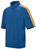 Adult/ Youth 1/2 Zip, 2-Color, Short Sleeve Pullover Sports Polo Shirt NAVY/GOLD/WHITE Pocket