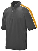 Adult/ Youth 1/2 Zip, 2-Color, Short Sleeve Pullover Sports Polo Shirt BLACK/GOLD/WHITE Pocket